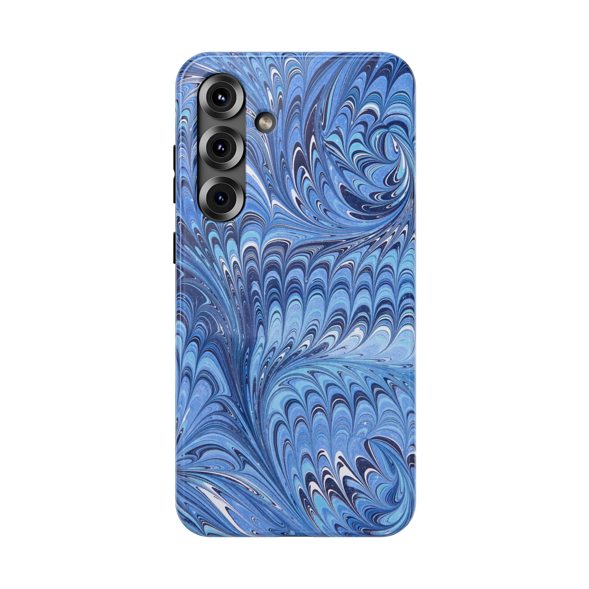 Blue Marbled Swirl Phone Case - Dual Layer Case
