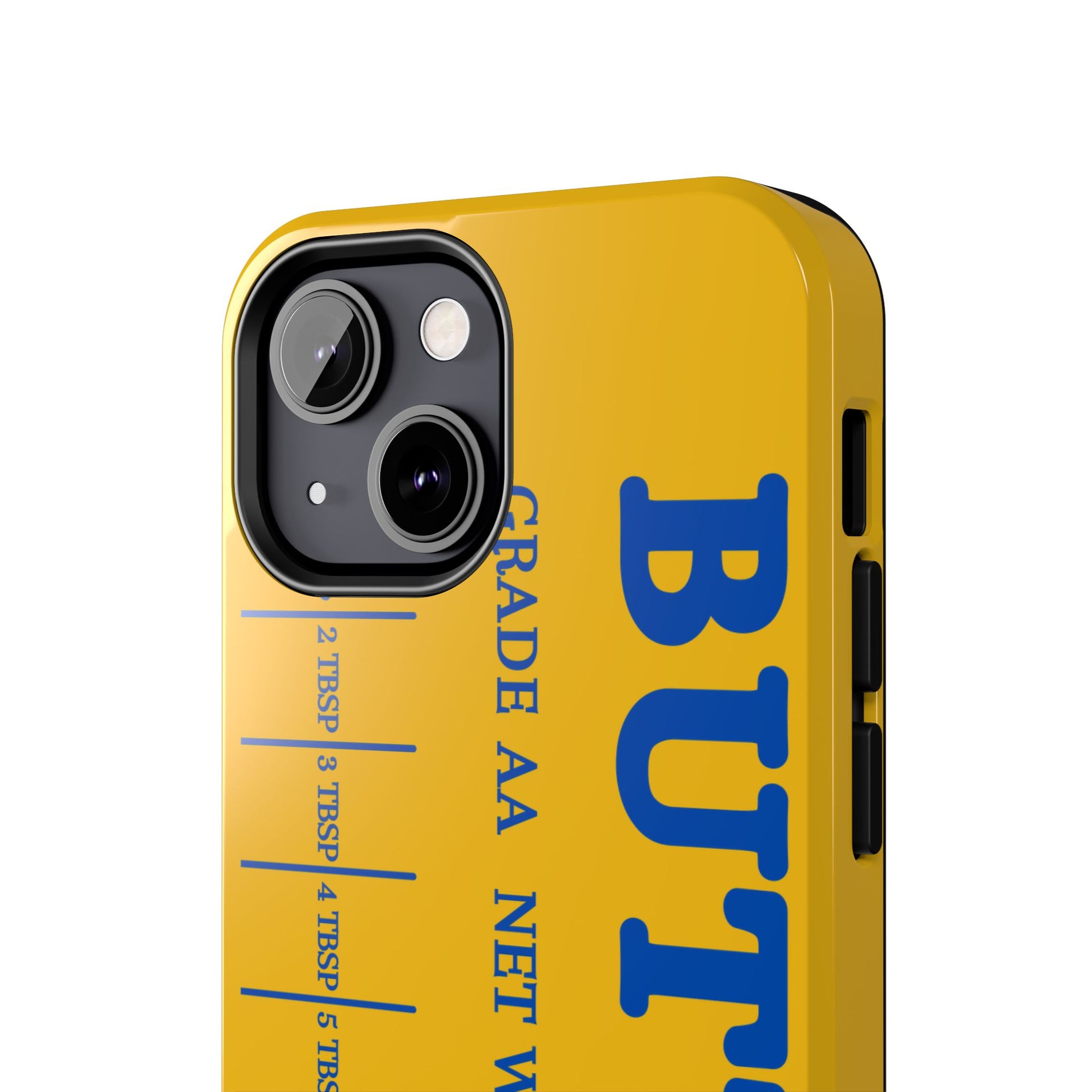 Butter Yellow Tough Phone Cases, Funny iPhone 16 Cover, Protective Case Gift for Techies, Yellow Phone Accessories, Unique Gift for Phone