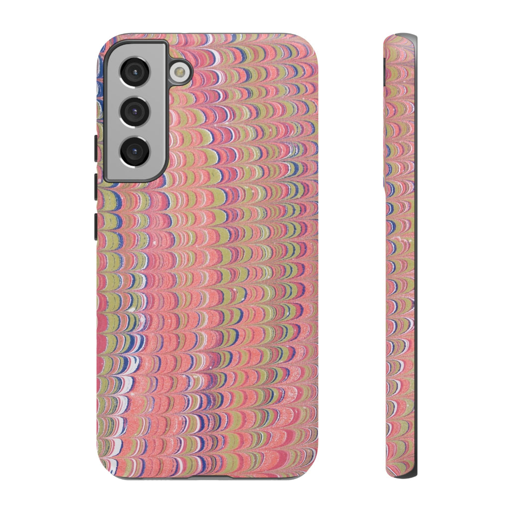 Pink Pastels Feather Marbled Vintage Design iPhone 16 + Samsung + Apple + Google - all models