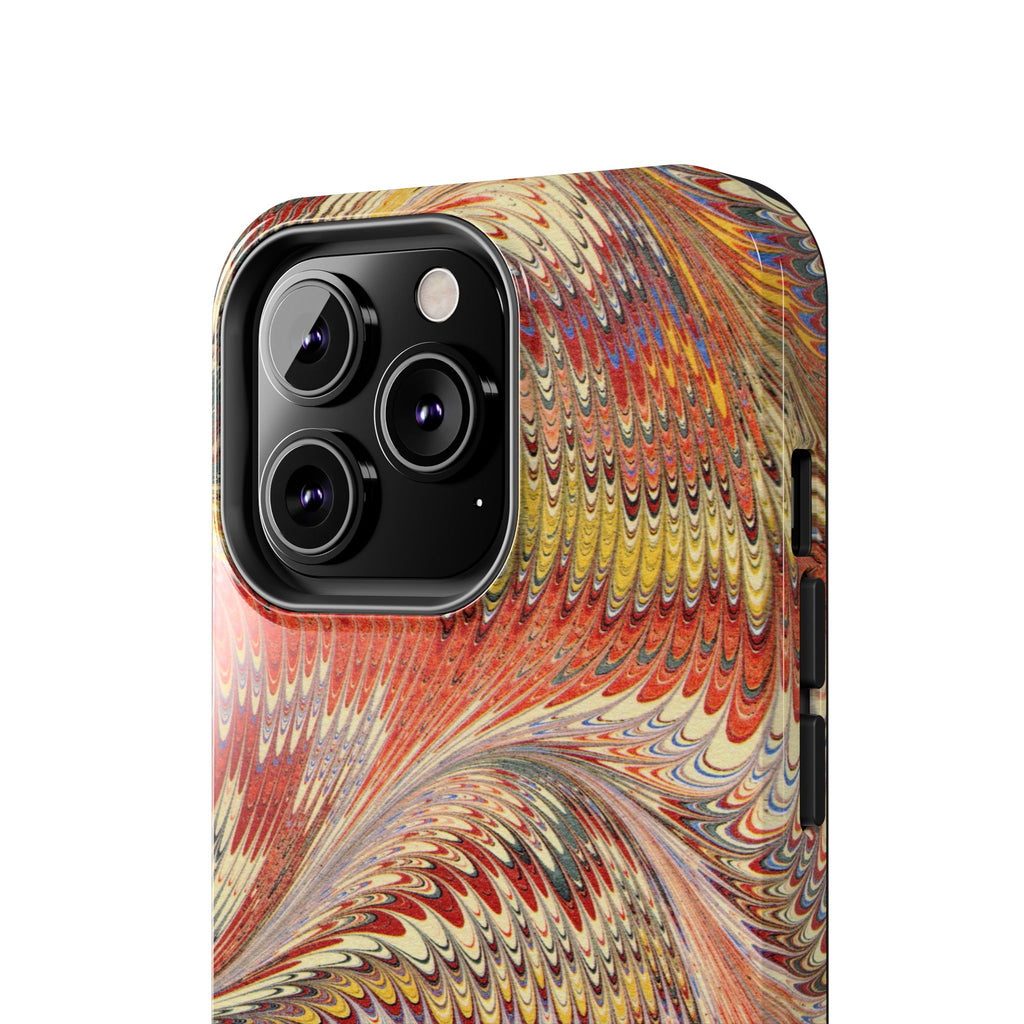 Marbled Swirl Tough Phone Case - Red Rust Orange Fall Colors, Heavy Duty Case. Alternative: Protective Phone Cover, Durable Smartphone Case,