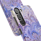 Marbled Feather Lavender + Purple Swirl - Single Layer Slim Phone Case