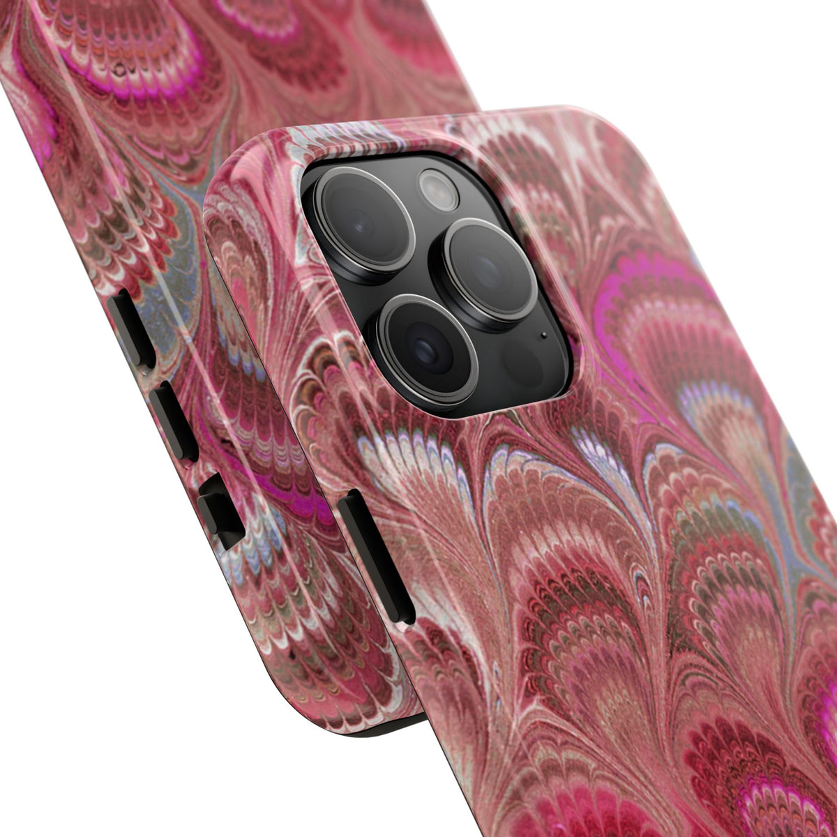 Pretty in Pink - Peacock Marble Italian Tough Phone Case — Durable Marbled Phone Case