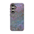 Lavender Marbled Peacock Durable Phone Case - Matte or Glossy