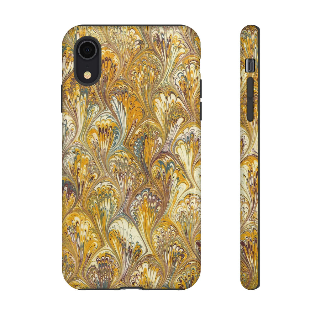 Golden Yellow Marbled Italian Phone Case - Dual Layer - Matte or Glossy