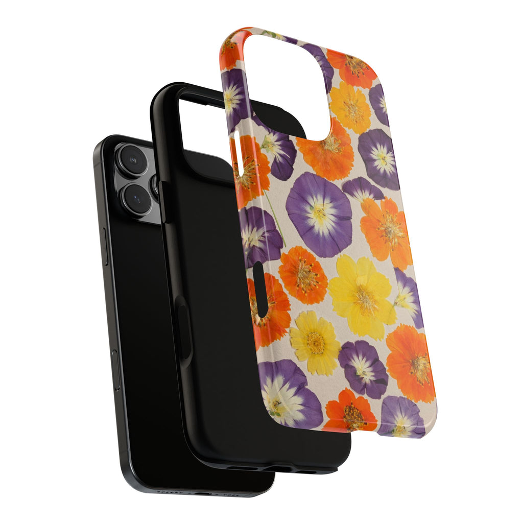 Orange, Purple, +Yellow Floral - Dual Layer Phone Cases