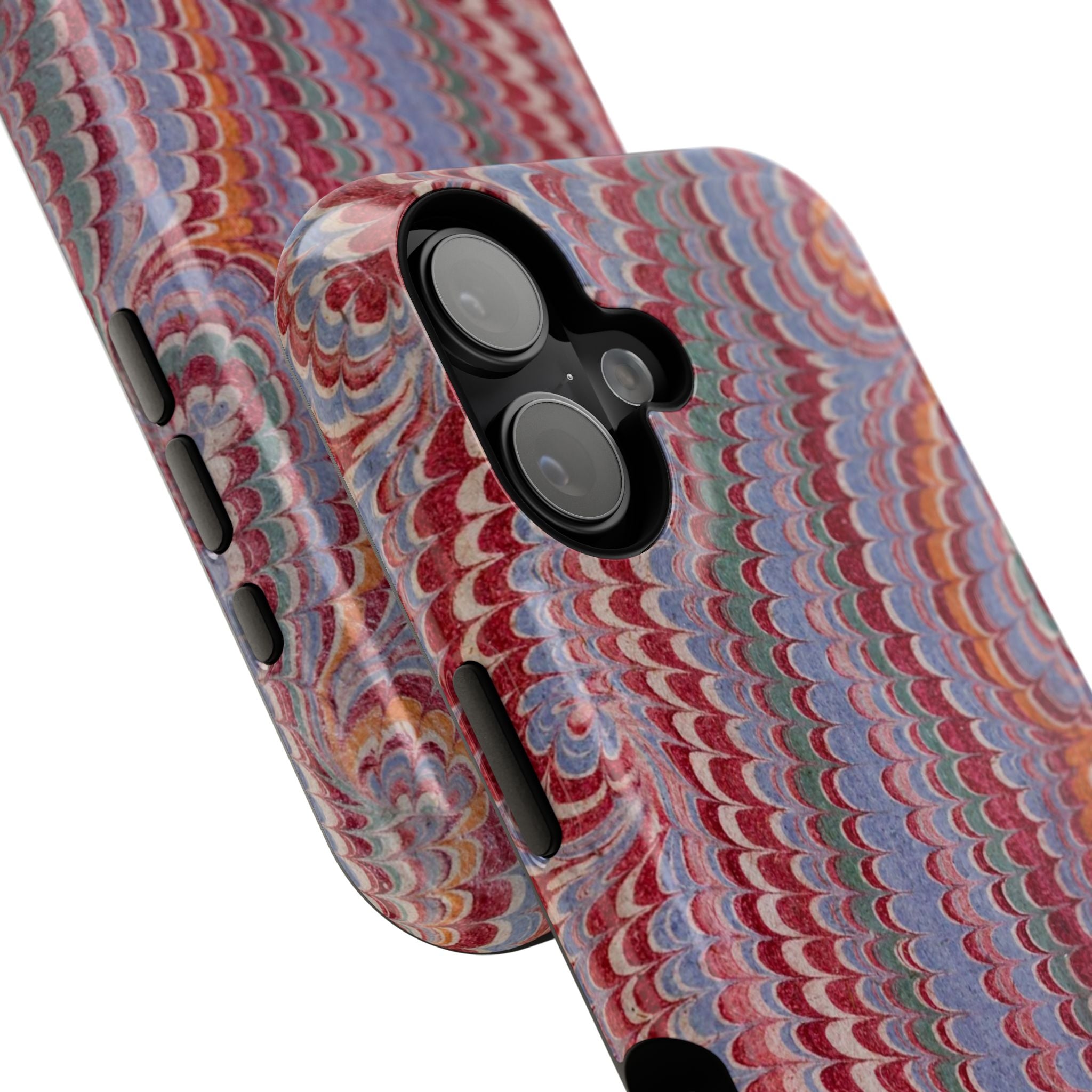 Burgundy and Lavendar Hues Italian Vintage Marble Design Phone Case for Apple + Samsung