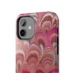 Pink Peacock Marble Italian Tough Phone Case — Durable Marbled Phone Case