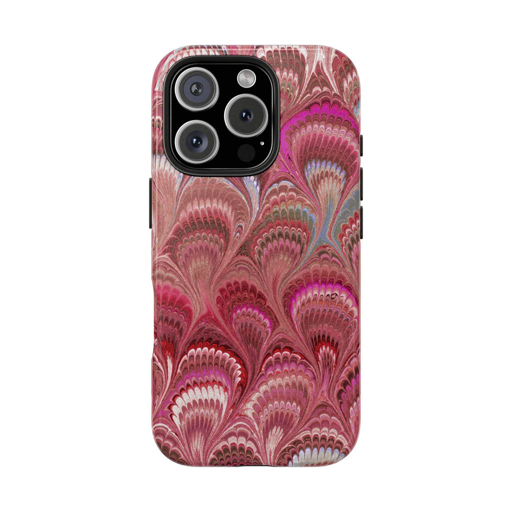 Pretty in Pink - Peacock Marble Italian Tough Phone Case — Durable Marbled Phone Case