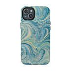 Aqua + Green Marble Phone Case - Impact-Resistant Durable - Dual Cover Design