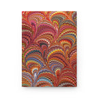 Red Vintage Italian Feather Marble Design Hardcover Journal Matte