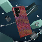 Red, Burgundy, Lavender Italian Peacock Feather Design Phone Case