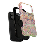 Marbled Pastel Pink and Green Impact-Resistant Phone Case for Apple + Samsung