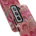 Pretty in Pink - Peacock Marble Italian Tough Phone Case — Durable Marbled Phone Case
