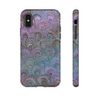 Lavender Marbled Peacock Durable Phone Case - Matte or Glossy