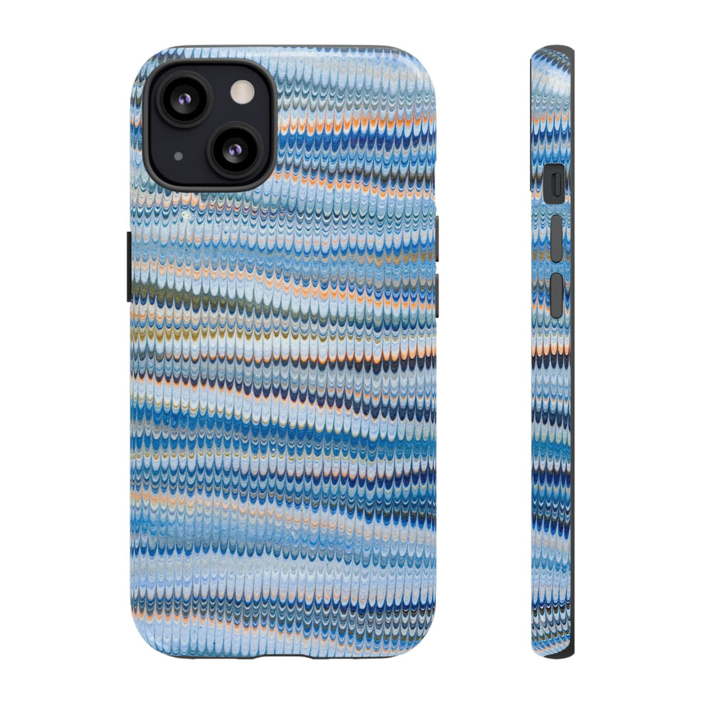 Blue Marbled Phone Cases iPhone + Samsung - all models, Vintage Marbled Design - Tough Cases