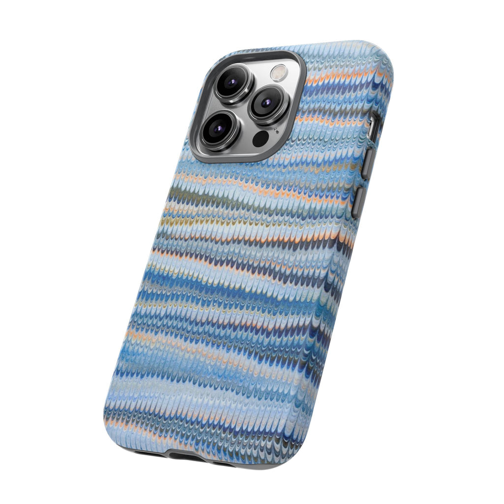 Blue Marbled Phone Cases iPhone 16 + Samsung + Apple + Google - all models, Vintage Marbled Design - Tough Cases