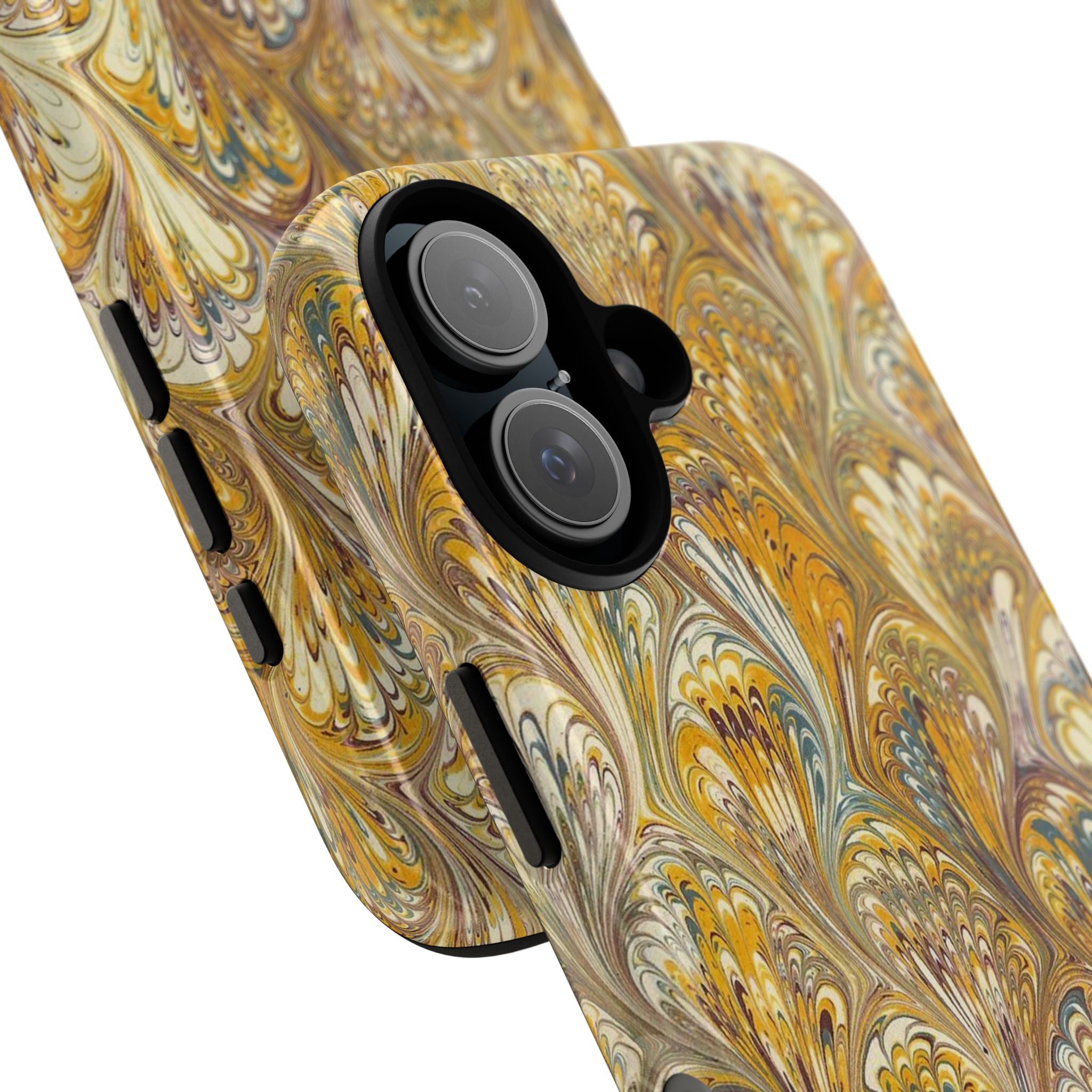 Golden Yellow Marbled Italian Phone Case - Dual Layer - Matte or Glossy