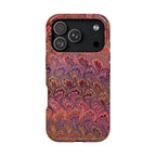 Mag Safe Marble iPhone Case - Red, Burgundy, Lavender & Gold Impact-Resistant