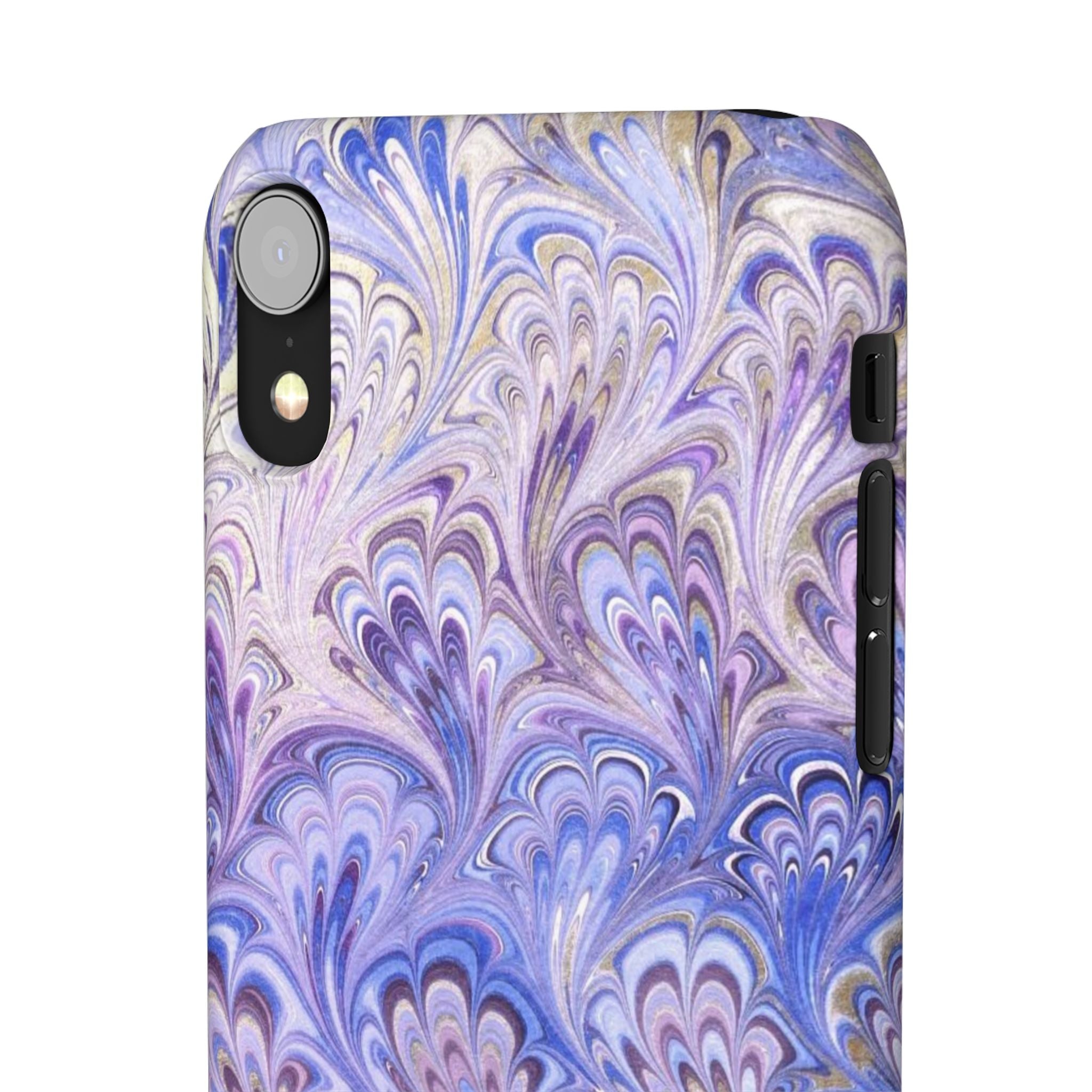 Marbled Feather Lavender + Purple Swirl - Single Layer Slim Phone Case