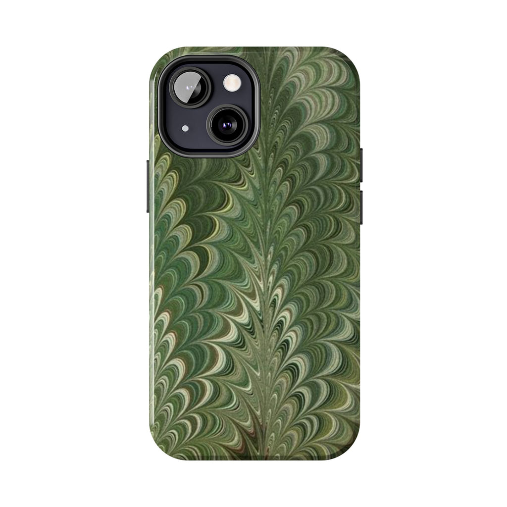 Deep Green Marble Italian Tough Phone Case — Durable Marbled Phone Case