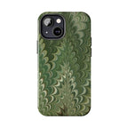 Deep Green Marble Italian Tough Phone Case — Durable Marbled Phone Case