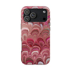 Pink Peacock Marble Italian Tough Phone Case — Durable Marbled Phone Case