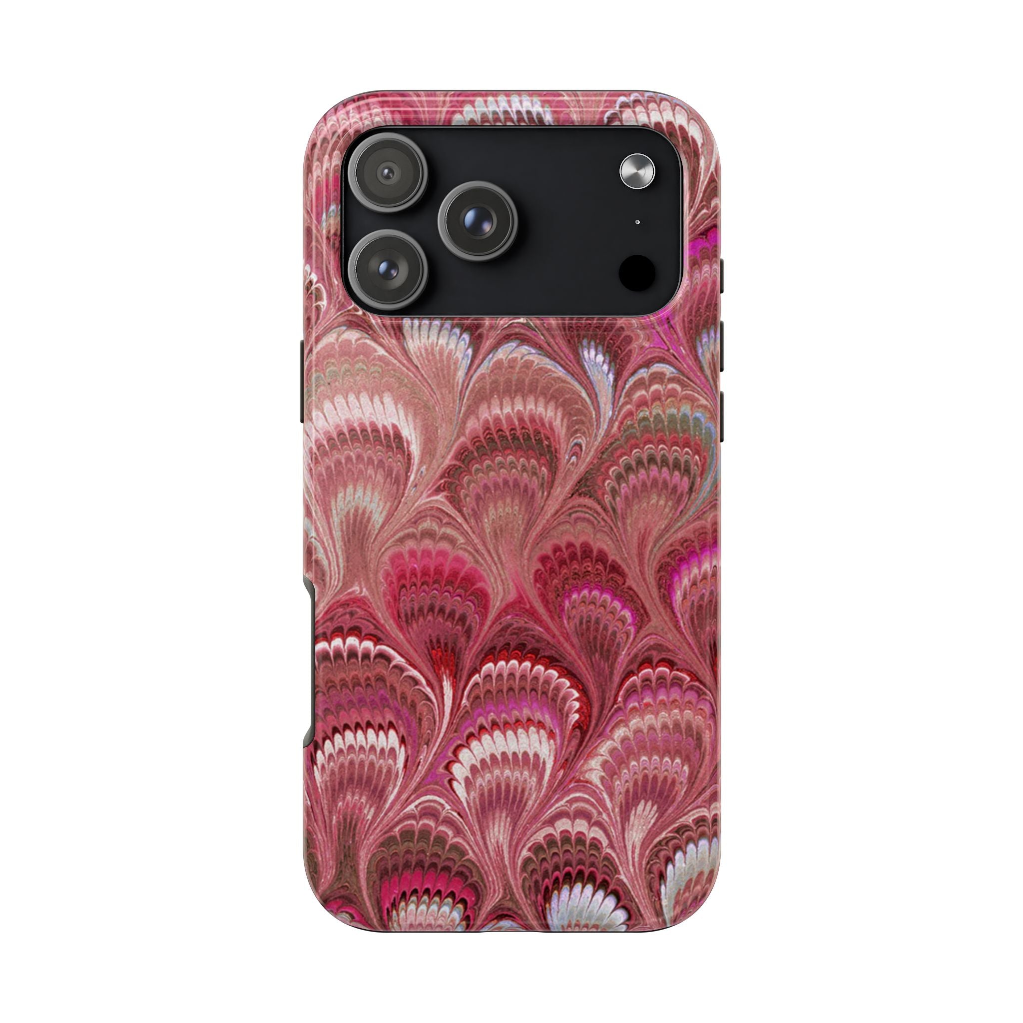 Pink Peacock Marble Italian Tough Phone Case — Durable Marbled Phone Case