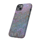 Lavender Marbled Peacock Durable Phone Case - Matte or Glossy