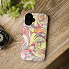 Yellow and Pink Swirl Marbled Italian Phone Case - Dual Layer - Matte or Glossy