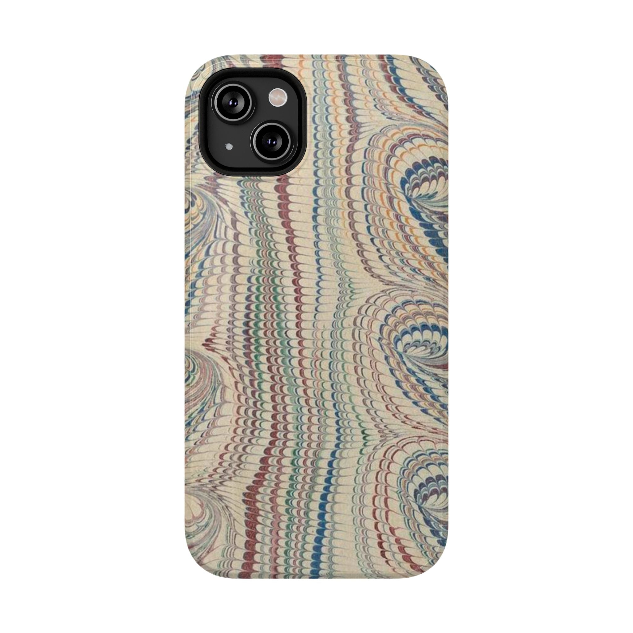 Italian Beige & Blue Marble Phone Case — Impact-Resistant Durable Case for Apple & Samsung