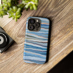 Blue Marbled Phone Cases iPhone 16 + Samsung + Apple + Google - all models, Vintage Marbled Design - Tough Cases