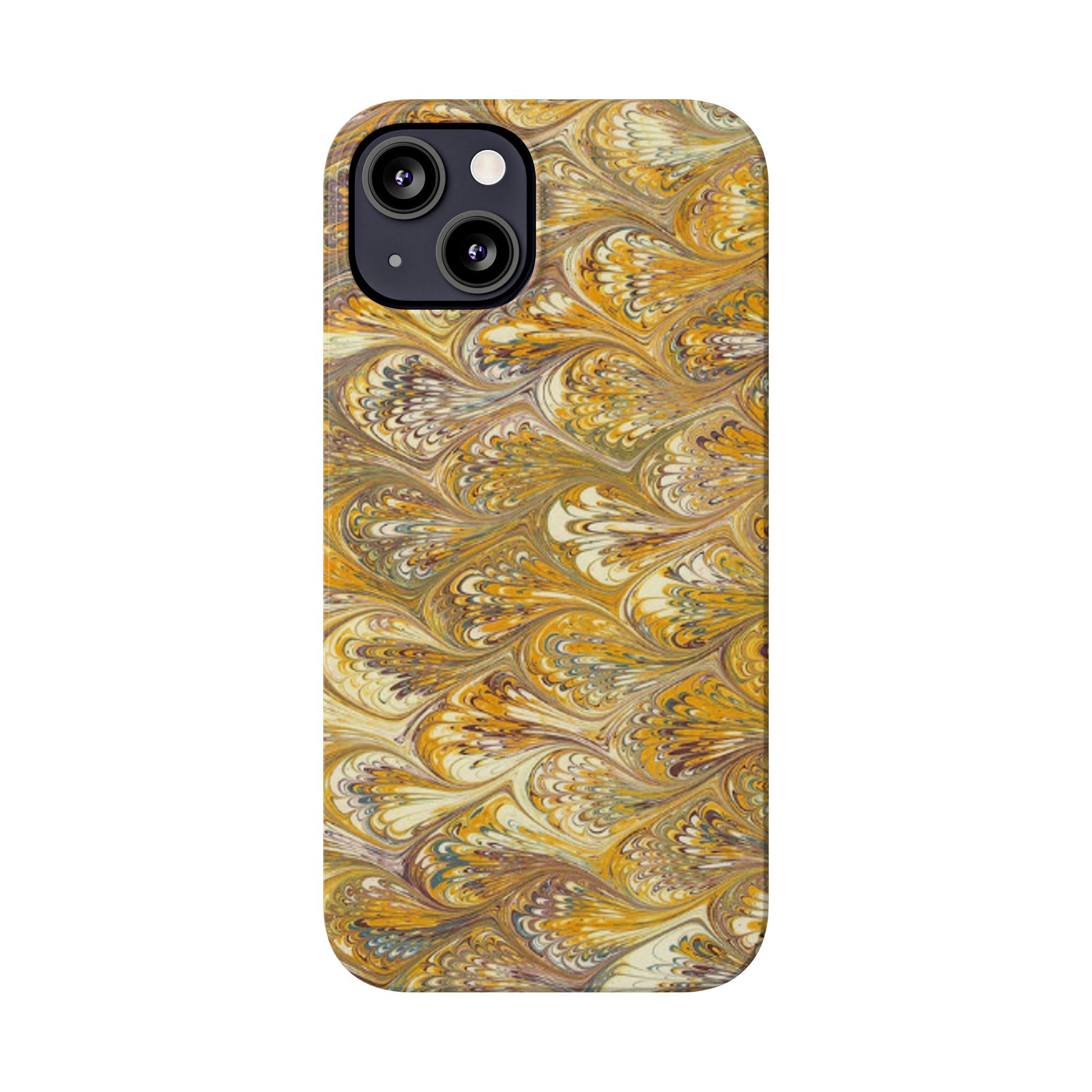 Golden Yellow Italian Marbled Designed, Slim Phone Cases, Case-Mate