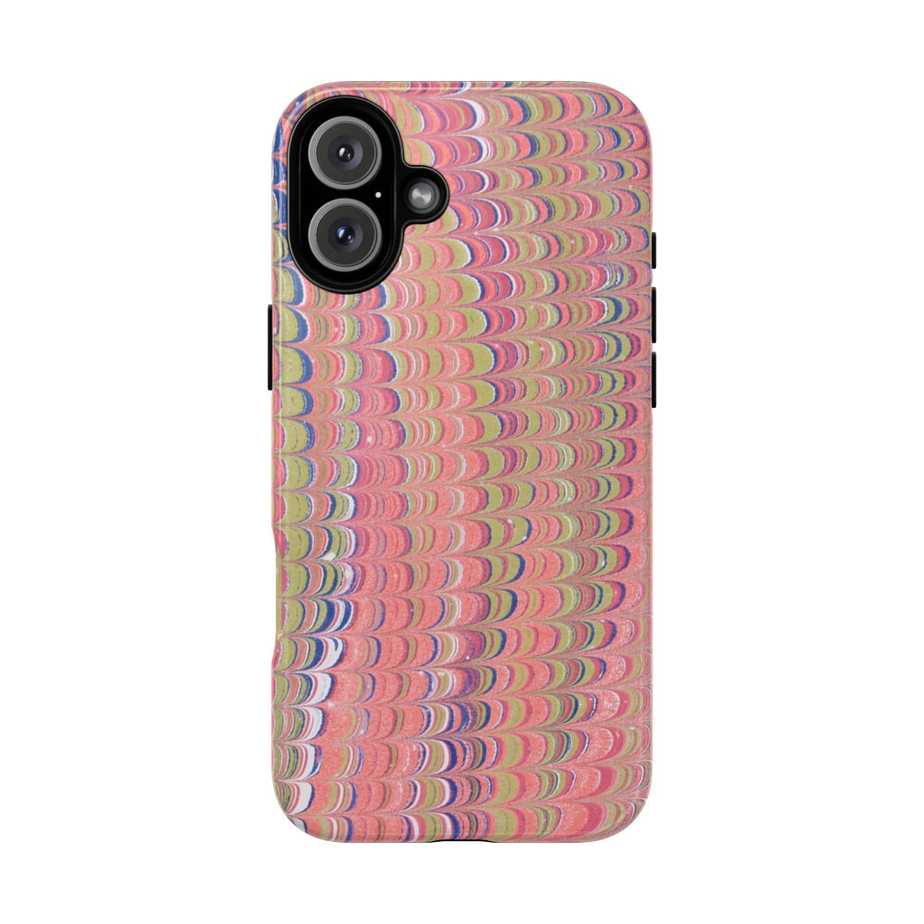 Pink Pastels Feather Marbled Vintage Design iPhone 16 + Samsung + Apple + Google - all models