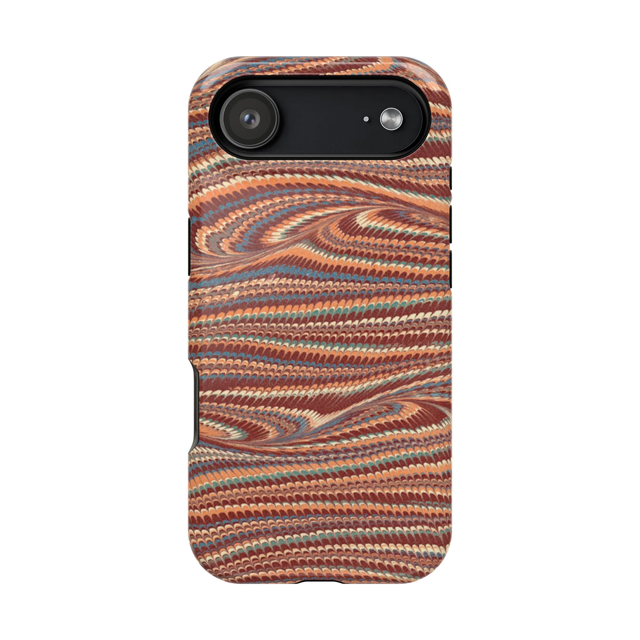 Neutrals Burgundy, Beige, Rust Hues Italian Vintage Marble Design Phone Case for Apple + Samsung