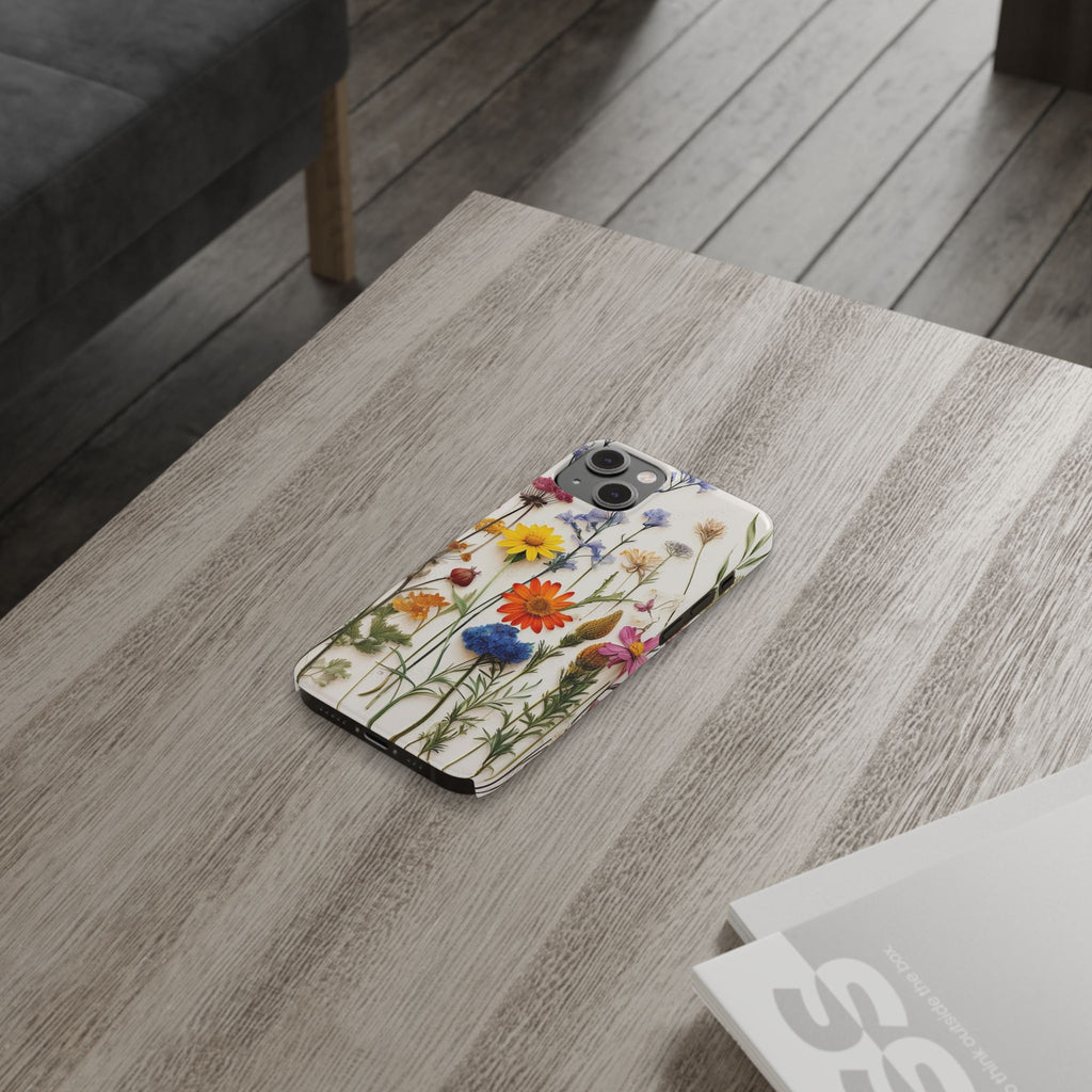 Floral Phone Cases, Slim Protective Cover, Pressed Flowers Design, iPhone 17 Case, Botanical Phone Accessories, Floral Theme Phone Case