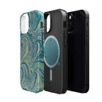 Aqua + Green Marble Phone Case - Impact-Resistant MAG SAFE - Dual Cover Design