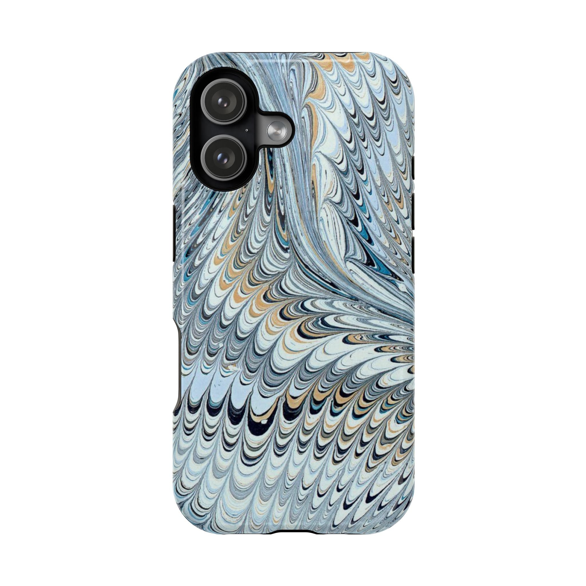 Light Blue Marbled Swirl Phone Dual Layer Case