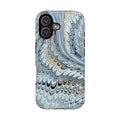 Light Blue Marbled Swirl Phone Dual Layer Case for Apple + Samsung