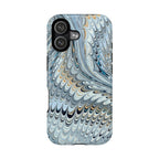 Light Blue Marbled Swirl Phone Dual Layer Case for Apple + Samsung