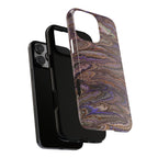 Lavender + Brown Italian Marble Design - Dual Layer Tough Phone Cases