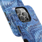 Blue Marbled Swirl Phone Case - Dual Layer Case