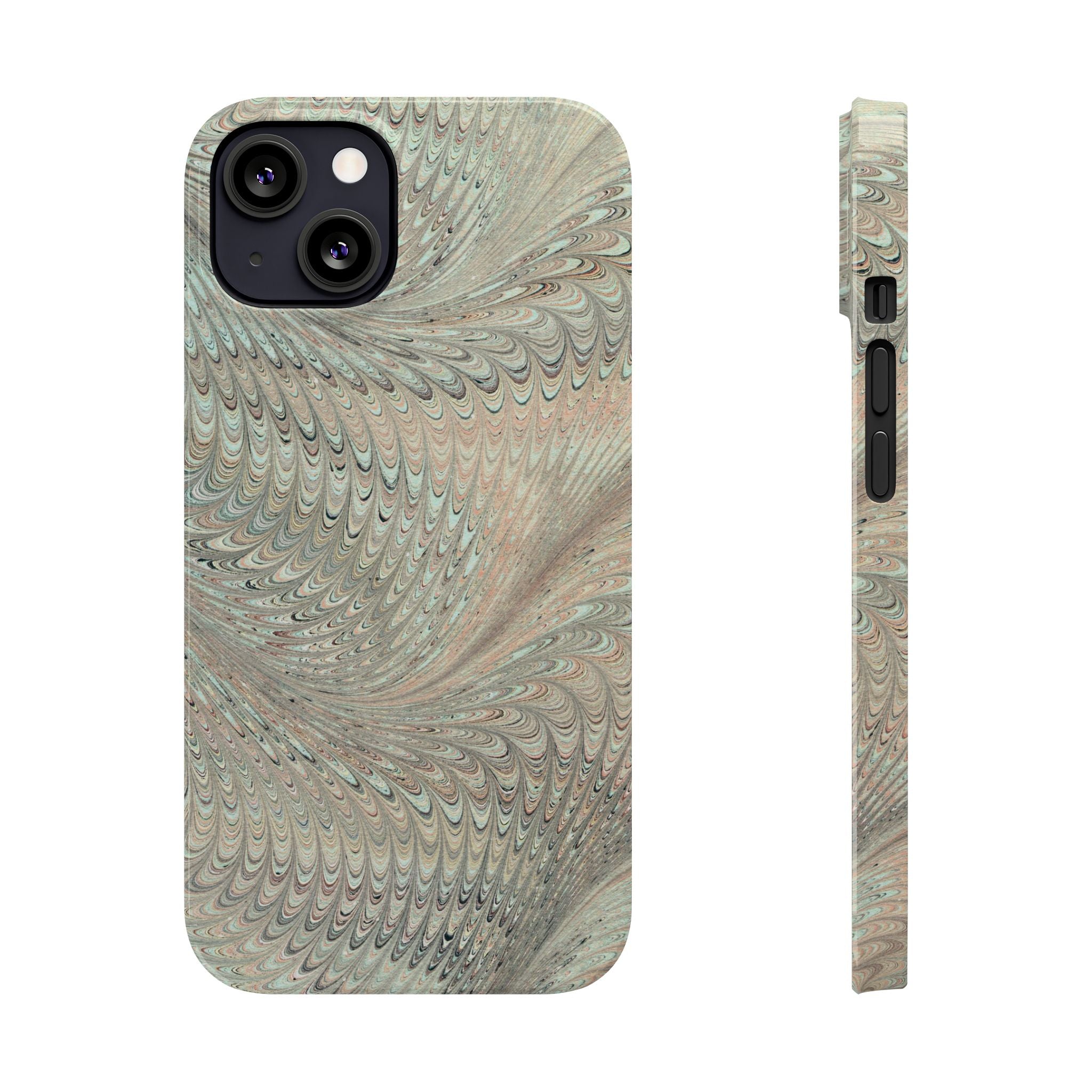 Mint + Green Italian Marbled Phone Case, Mag Safe