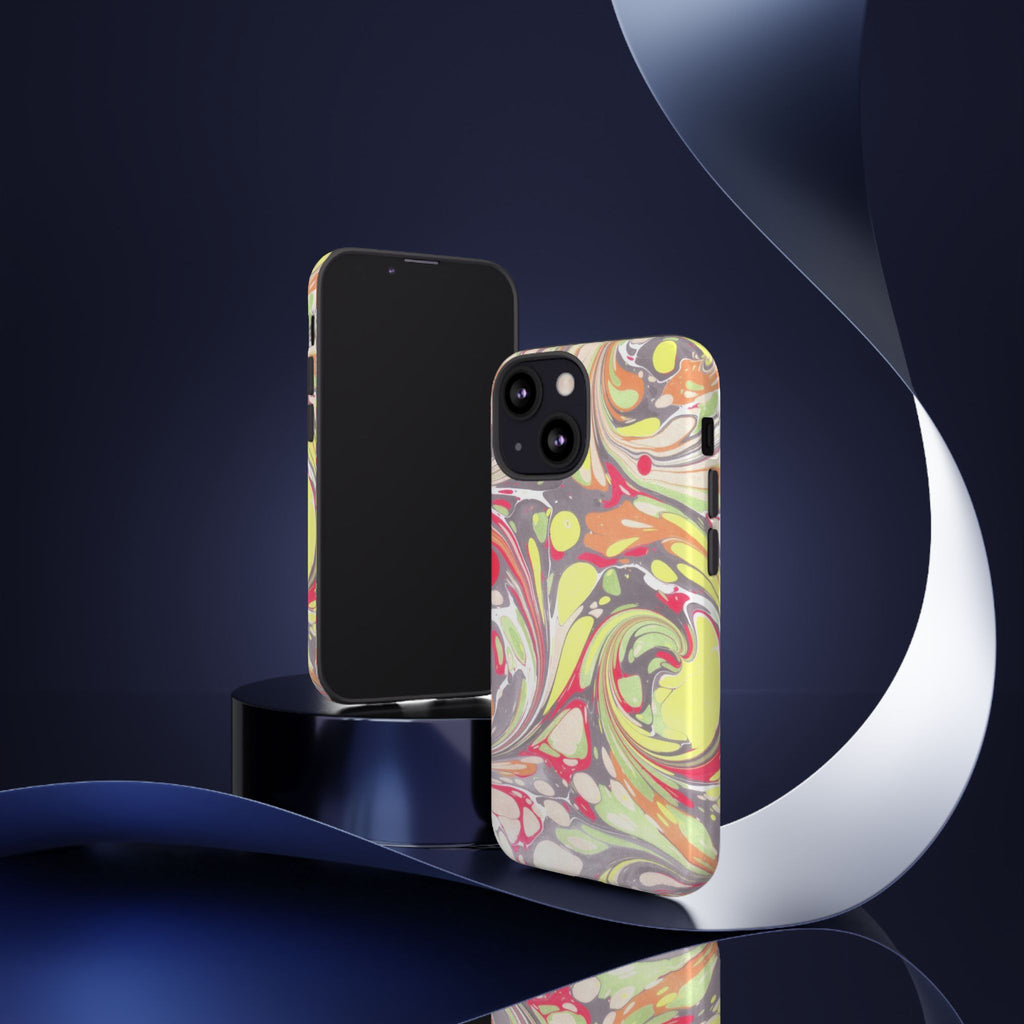 Yellow and Pink Swirl Marbled Italian Phone Case - Dual Layer - Matte or Glossy