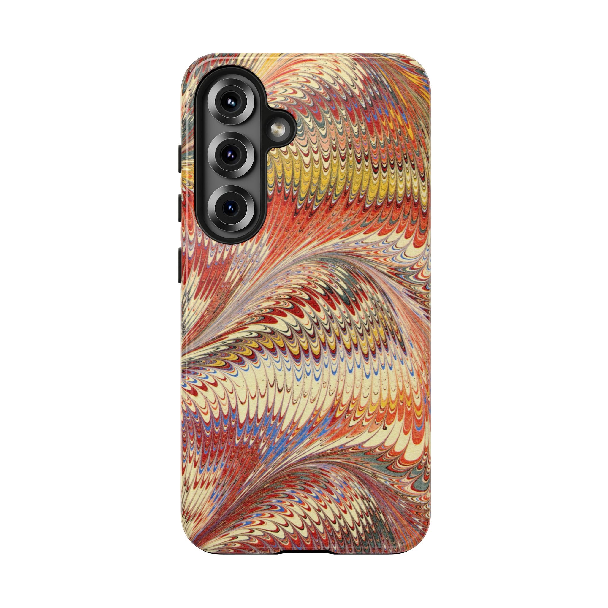 Orange, Rust and Gold Marble Italian Tough Phone Case — Durable Marbled Phone Case