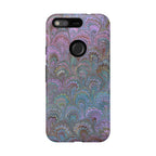 Lavender Marbled Peacock Durable Phone Case - Matte or Glossy