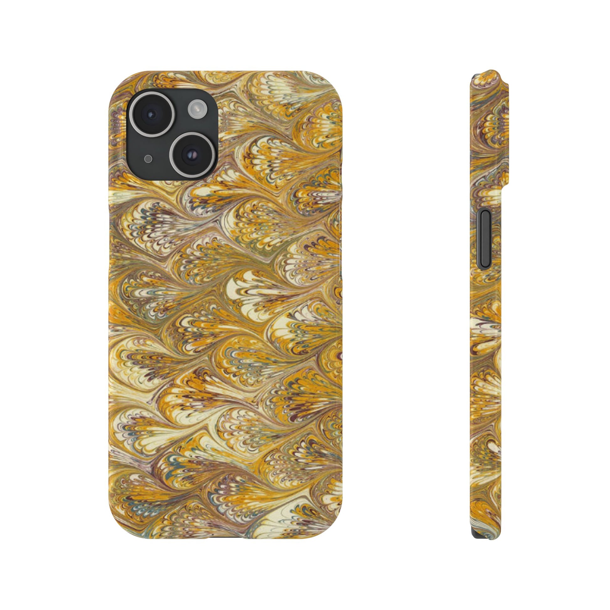 Golden Yellow Italian Marbled Designed, Slim Phone Cases, Case-Mate