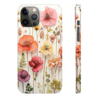 Pink Floral Pressed Flowers - Slim Case