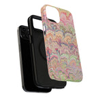 Marbled Pastel Pink and Green Impact-Resistant Phone Case for Apple + Samsung