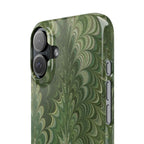 Deep Green Cheveron Marbled Phone Case - Single Layer Slim Case