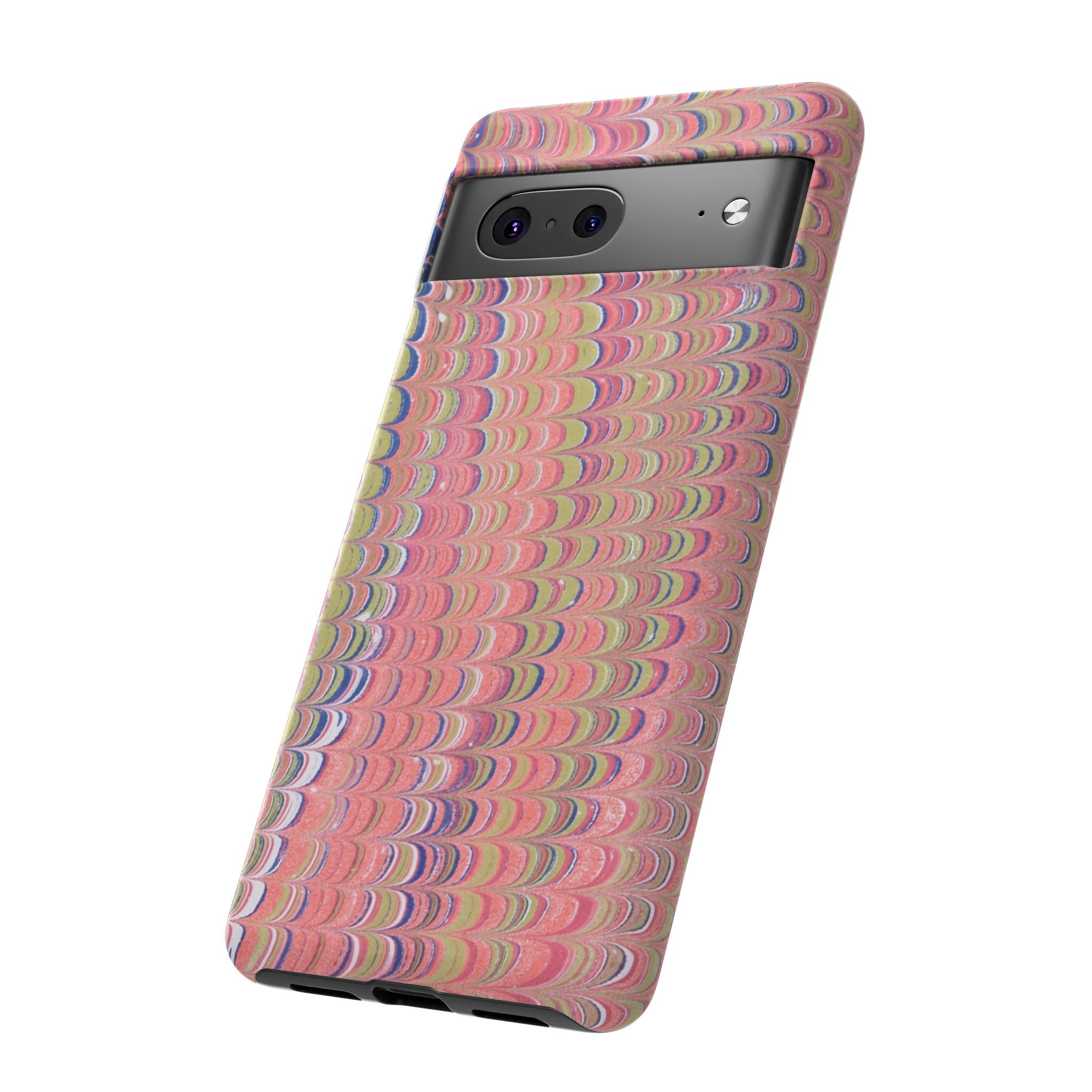 Pink Pastels Feather Marbled Vintage Design iPhone 16 + Samsung + Apple + Google - all models